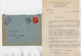 TB 3751 - 1929 - LAC - Lettre De Me LESTANG Avoué à NOGENT LE ROTROU Pour Me PEZARD à SAINT GERMAIN DE LA COUDRE - 1921-1960: Moderne