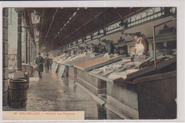 CPA Colorée-D24-BRUXELLES-marché Aux Poissons-étal-animé - Markets