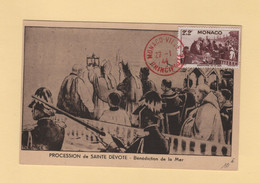 Monaco - Carte Maximum - 1944 - Procession De Sainte Devote - Benediction De La Mer - Maximum Cards