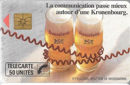 CARTE-PUBLIC-50U-F 90.681.1.-GEM1A-KRONENBOURG -PETITE FLECHE-V° N°4 CHIFFRES 2 LETTRES-N°275O8 K-UTILISEE -TB E- - 1989