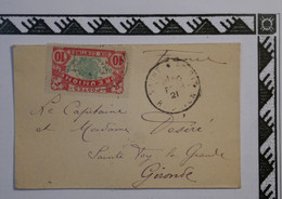 BK5 LA REUNION  BELLE  LETTRE  1920 SAINT BENOIT  A SAINTE FOY FRANCE  ++AFF. INTERESSANT++ - Cartas & Documentos