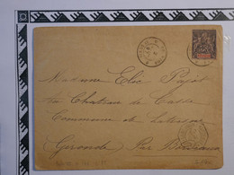 BK5 LA REUNION  BELLE  LETTRE RR 1897  SAINT DENIS  AU CHATEAU DE CASSE GIRONDE FRANCE +C. OCTOGONAL +AFFR PLAISANT ++++ - Brieven En Documenten