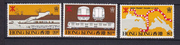 311 HONG KONG 1979 - Yvert 351/53 - Train Reseau Ferre - Neuf ** (MNH) Sans Charniere - Ungebraucht