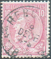 N°46 - 10 Centimes Carmin, Obl. Sc relais de HERCHIES * (voir Photo Pour Dentelure). COBA 40 Euros. - B -  20621 - 1884-1891 Leopold II