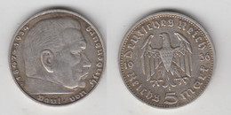 5 REICHSMARK 1936 D  (ARGENT) - 5 Reichsmark