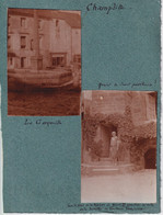 1926 CHAMPLITTE 4 Photos Collées Recto Verso Gargouille Fontaine Puits Des Capucins - Champlitte