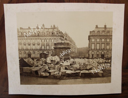 1871 Photo Originale Ruines Combats La COMMUNE Place Vendôme Hôtel BRISTOL Paris Tirage PAPIER ALBUMINÉ Support CARTON - Ancianas (antes De 1900)