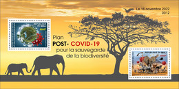 MALI 2022 SHEET CORONAVIRUS COVID PANDEMIC ELEPHANTS APES MONKEYS OWLS FROGS FLAMANT RHINOCEROS TURTLES HIPPOPOTAMUS MNH - Rhinozerosse