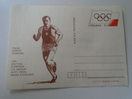 D192595 Polska -postal Stationery -entier Postal 1976  - Olympic Games  1932  Los Angeles  Gold Medal Kuszocinski - Zomer 1932: Los Angeles
