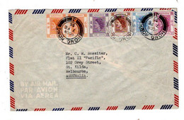 1955 .. 5 Color Franking , Airmail To Australia, Very Good Condition - Lettres & Documents