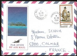 SP ENVELOPPE PAPEETE POLYNESIE FRANCAISE /  POUR COLMAR 1984 - Covers & Documents