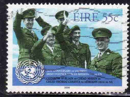 EIRE IRELAND IRLANDA 2008 PARTEDIPATION OF IRISH DEFENSE FORCES IN UN MISSIONS 55c USED USATO OBLITERE' - Usados