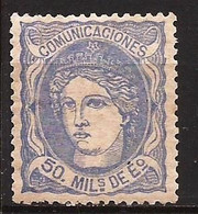 ESPAÑA - Fx. 1786 - Yv. 107 - Alegoria De España - Regencia - 1870 - (*) - Ungebraucht