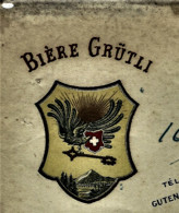 1923 ENTETE EN COULEURS Bière Grutli Brasserie "Chope D’Alsace" Paris Restaurant Pour Fournier V.SCANS - 1900 – 1949