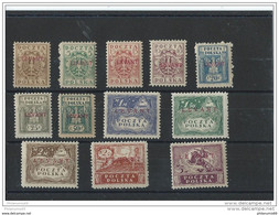 LEVANT 1919 - YT N° 1/12 NEUF AVEC CHARNIERE * (MLH) GOMME D'ORIGINE TTB - SIGNE CALVES - Levant (Turkey)