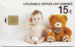@+ France - Intercall à Puce 15€ - Bebe Et Ours N°4 - Code F1011004 - Ref : CC-INT7B Verso Logo Intercall - 2010