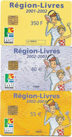 @+ Lot De 3 Cartes à Puce Livres - Région Normandie (France) - Other & Unclassified