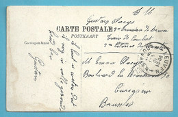 Kaart Stempel LEUVEN / LOUVAIN 1B Op 10/08/1914 Naar Cureghem (Offensief W.O.I) - Zone Non Occupée