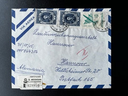 ARGENTINA REGISTERED AIR MAIL LETTER MOISES VILLE TO HANNOVER GERMANY - Covers & Documents