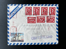 ARGENTINA 1970 REGISTERED AIR MAIL LETTER BUENOS AIRES TO HANNOVER GERMANY 06-10-1970 - Covers & Documents