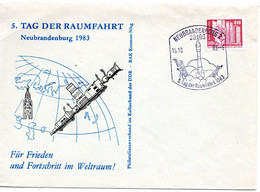 56099 - DDR - 1983 - 20Pfg Kl.Bauten EF A SoUmschl "5.Tag Der Raumfahrt" SoStpl NEUBRANDENBURG - 5.TAG DER RAUMFAHRT - Altri & Non Classificati