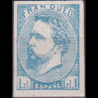 SPAIN 1873 - Scott# X2 King Carlos Reprint 1r No Gum - Ungebraucht
