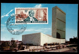 République Rwandaise: OBP-COB. 1967- N°144. *VISITE DU PAPE A L'O.N.U. 10c FDCard - 1962-1969