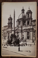 Photo 1880's Piazza Navona Roma Rome Tirage Sur PAPIER ALBUMINÉ Support CARTON Photographe Format Cabinet CDC - Ancianas (antes De 1900)