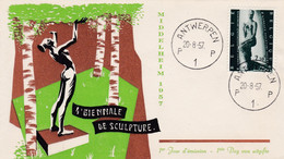 Enveloppe FDC 1024 Biennale De Sculpture - 1951-1960
