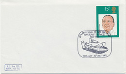 GB SPECIAL EVENT POSTMARKS 20th ANNIVERSARY OF RHYL-WALLASEY HOVERCRAFT SERVICE 1962-1982 WALLASEY - 20th JULY 1982 - Lettres & Documents