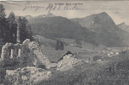 11879-SPLÜGEN-RHEINWALD(CANTON GRISONS)-BURG UND DORF-1908-FP - Rheinwald