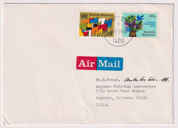 UNS14701 UN Nations Unies Wien 1980 Airmail Cover Bearing "Live In Peace" Set Addressed USA - Covers & Documents