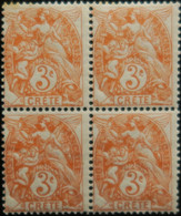 LP3844/1403 - 1902/1903 - COLONIES FRANÇAISES - CRETE - N°3 BLOC NEUF** - Unused Stamps