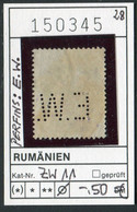 Rumänien 1921 - Roumanie 1921 - Romina 1921 - Rominia 1921 - Michel ZW 11 Mit Perfins E.W. -  Oo Oblit. Used Gebruikt - - Other & Unclassified