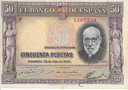 Espagne - 50 Pesetas - 1935 - (88) - 50 Pesetas