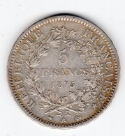 139 - FRANCE - 3ème République - 5 Francs 1875 A Type Hercule - 5 Francs