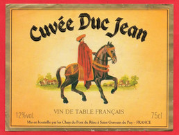 -- CUVEE DUC JEAN / VIN DE TABLE FRANCAIS -- - Chevaux