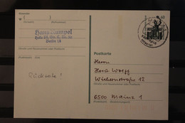 Berlin GS; P 135; Letzttag; 31.12.1991; 60 Pf. Nachträglich Entwertet; Poststempel Rückseite, Befördert, Codiert - Cartoline - Usati