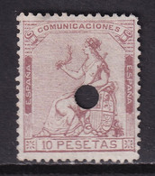 1873 I REPÚBLICA ALEGORÍA ESPAÑA 10 PTS TELÉGRAFOS. 80 €. MUY BONITO - Oblitérés