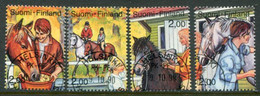 FINLAND 1990 Horse-riding Singles Ex Block Used.  Michel 1120-23 - Used Stamps