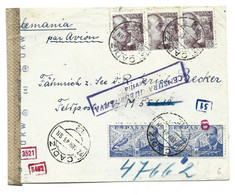 Feldpost Internierten Cadiz Spanien Zensur 1943 - Feldpost World War II