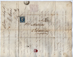 TB 3772 - 1855 - LAC - Lettre De Mr J.M. MARAS à SAINT - ETIENNE Pour Mr François MALARTRE à DUNIERES - 1849-1876: Période Classique