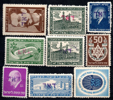 1272. ISRAEL 9 LOCALS,LABELS,INTERIM PERIOD ST.LOT 8 MNH. 1 WITHOUT GUM. - Affrancature Meccaniche/Frama