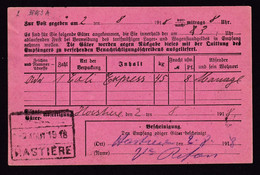 003/38 A - Carte De Service Allemande TP Germania HASTIERE LAVAUX 1918 - Cachet NORD BELGE Gratté De La Gare De HASTIERE - Nord Belge