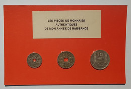 3 Pièces De Monnaies Authentiques( Dont 1 De 10f Argen)  Sous Blister  De Votre Année De Naissance 1929 ( Idée Cadeau ) - Other & Unclassified