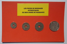 4 Pièces De Monnaies Authentiques(dont 1 De 10f Argent )  Sous Blister  De Votre Année De Naissance 1930 ( Idée Cadeau ) - Other & Unclassified
