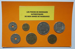 7 Pièces De Monnaies Authentiques( Dont 1 De 10f Argent)  Sous Blister  De Votre Année De Naissance 1933 ( Idée Cadeau ) - Other & Unclassified