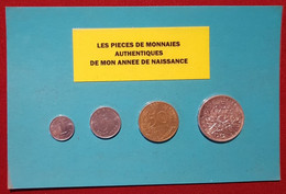 4 Pièces De Monnaies Authentiques (dont 1 De 5f En Argent) Sous Blister De Votre Année De Naissance 1962 ( Idée Cadeau ) - Andere & Zonder Classificatie