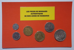 6 Pièces De Monnaies Authentiques (dont 1 De 5f En Argent) Sous Blister De Votre Année De Naissance 1964 ( Idée Cadeau ) - Autres & Non Classés