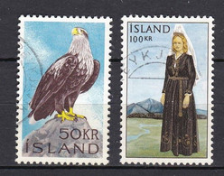 IS069 – ISLANDE – ICELAND – 1965-66 – EAGLE & NATIONAL COSTUME – Y&T # 353/4 USED 27,50 € - Oblitérés